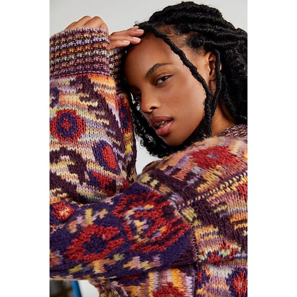 Free People Home On The Range Oversized Cardi Cardigan Size XS Bohemian - Picture 2 of 6